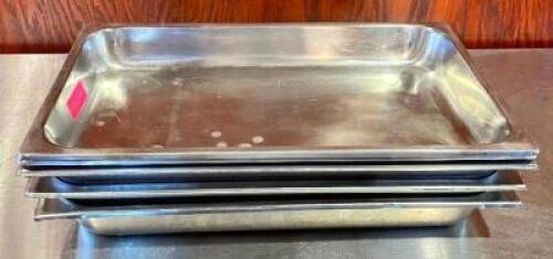 (6) FULL SIZE STAINLESS STEEL PANS