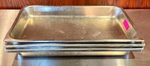 (6) FULL SIZE STAINLESS STEEL PANS