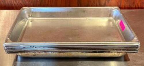 (6) FULL SIZE STAINLESS STEEL PANS