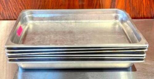 (6) FULL SIZE STAINLESS STEEL PANS