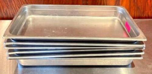(6) FULL SIZE STAINLESS STEEL PANS