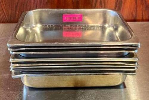 (8) HALF SIZE STAINLESS STEEL PANS