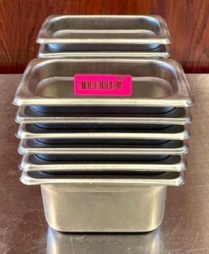 (12) 1/9 SIZE STAINLESS STEEL PANS