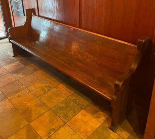 102" WOOD CHURCH PEW / WAITING BENCH