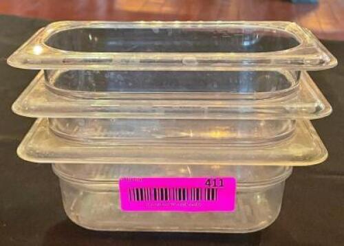 (3) - 1/9 SIZED PLASTIC PAN INSERTS