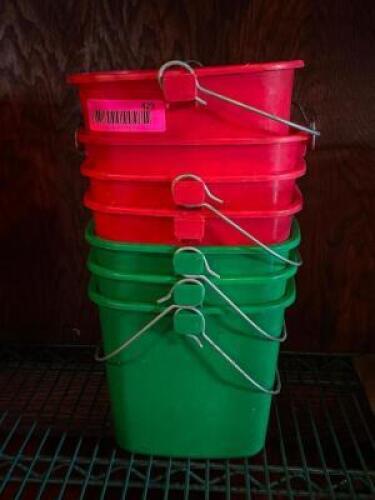 (6) - CT. SET OF MEDIUM SIZED KITCHEN DETERGENT BUCKETS / UTILITY BUCKETS