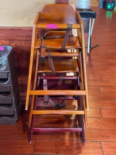 (3) - STACKABLE HIGH CHAIRS