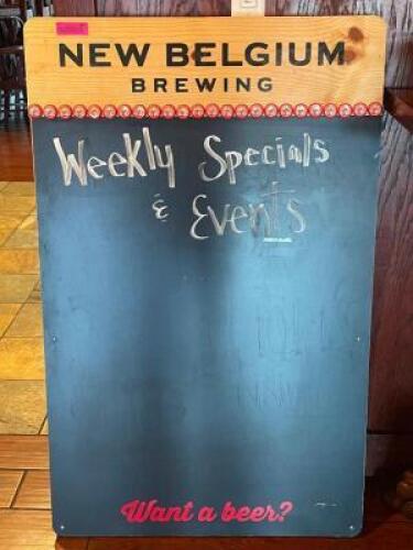 NEW BELGIUM BREWING A-FRAME CHALK BOARD DISPLAY - DOUBLE SIDED