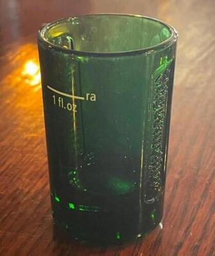 (5) - CT. SET OF 1 OZ. GREEN JAGERMEISTER SHOT GLASSES