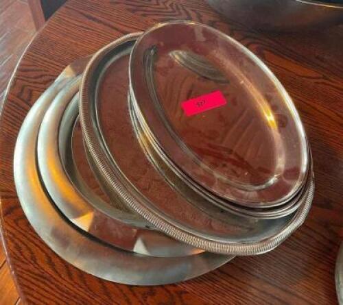 (8) - CT. SET OF STAINLESS SERVING PLATERS