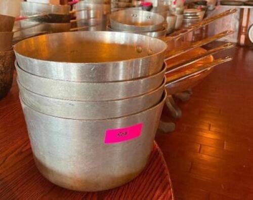 (4) - 7 QT. ALUMINUM SAUCE PANS