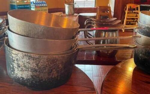 (4) - 7 QT. ALUMINUM SAUCE PANS