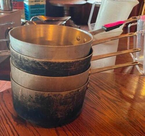 (4) - 4.5 QT. ALUMINUM SAUCE PANS