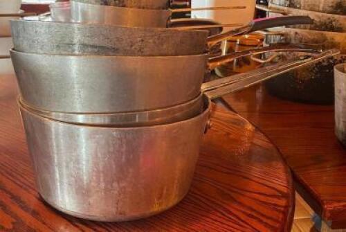 (4) - 4.5 QT. ALUMINUM SAUCE PANS