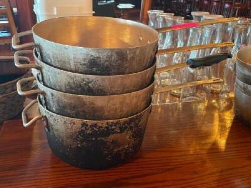 (4) - 7 QT. ALUMINUM SAUCE PANS