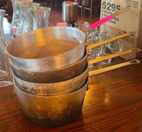 (4) - 7 QT. ALUMINUM SAUCE PANS