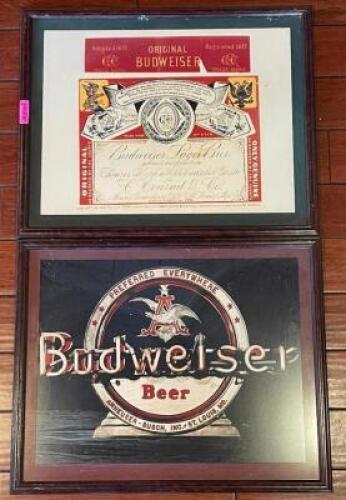 (2) - PC. BUDWEISER FRAMED PRINT SET