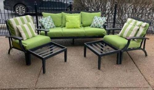 (5) - PC. PATIO FURNITURE SET WITH MATCHING CUSHIONS