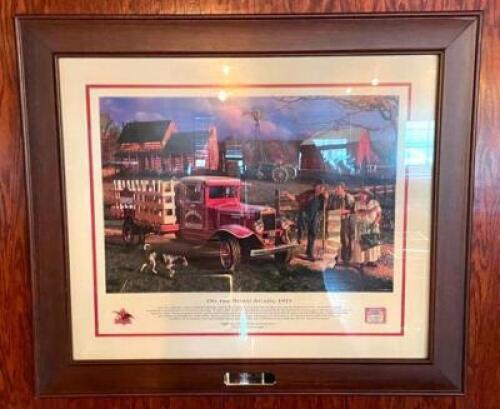 "ON THE ROAD AGAIN, 1933" BUDWEISER FRAMED PICTURE
