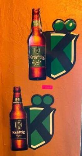 (2) KRAFTIG TIN BEERS SIGNS