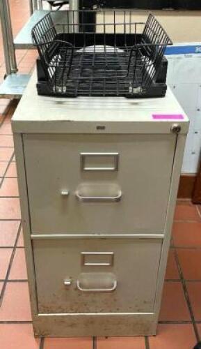 2-DRAWER FILING CABINET WITH ASSORTED PAPER TRAYS