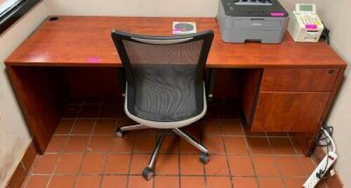 2-DRAWER OFFICE DESK WITH MESHBACK OFFICE CHAIR