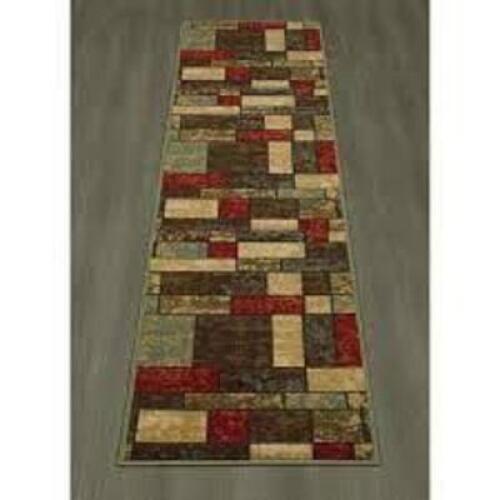 OTTOHOME COLLECTION CONTEMPORARY BOXES DESIGN MULTI 2 FT. X 7 FT. RUNNER RUG BRAND/MODEL OTTOMANSON RETAIL PRICE: $19.35 QUANTITY 1