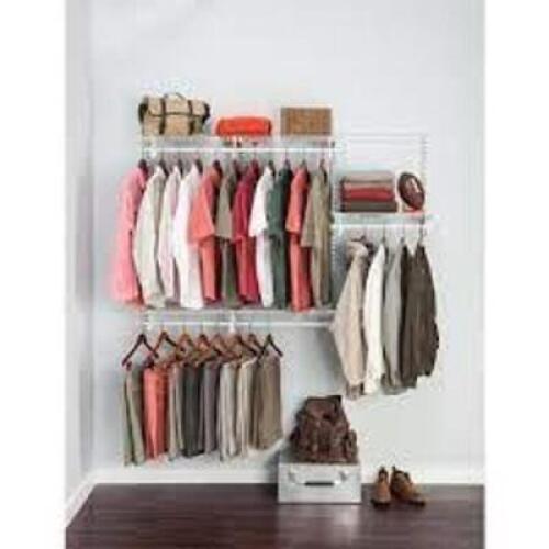 SHELFTRACK 13 IN. D X 72 IN. W X 48 IN. H WIRE CLOSET SYSTEM ORGANIZER KIT BRAND/MODEL CLOSETMAID RETAIL PRICE: $118.00 QUANTITY 1