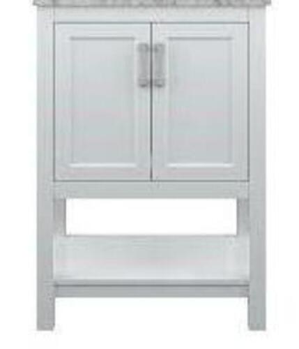 EVERETT 25 IN. W X 22 IN. VANITY CABINET IN WHITE BRAND/MODEL HOME DECORATORS COLLECTION RETAIL PRICE: $289.99 QUANTITY 1