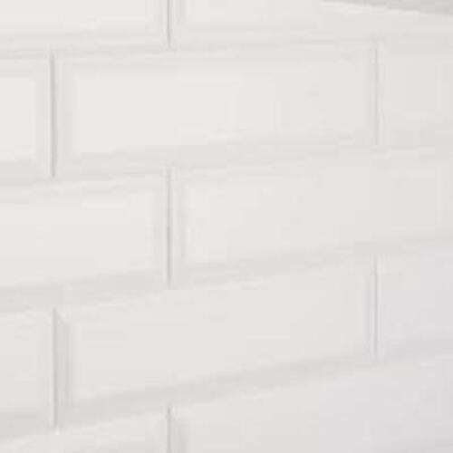 36 SQ FT RESTORE 3 IN. X 12 IN. CERAMIC BEVEL BRIGHT WHITE SUBWAY TILE BRAND/MODEL DALTILE RETAIL PRICE: $3.78 SQ FT THIS LOT IS SOLD BY T