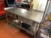 68" X 36" STAINLESS TABLE W/ RISER SHELF. - 5