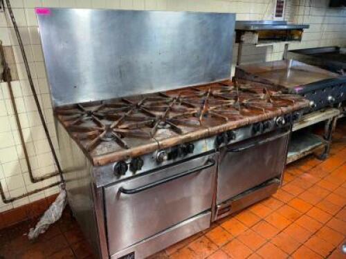 SOUTHBEND SELECT TEN BURNER GAS RANGE W/ LOWER DOUBLE OVEN