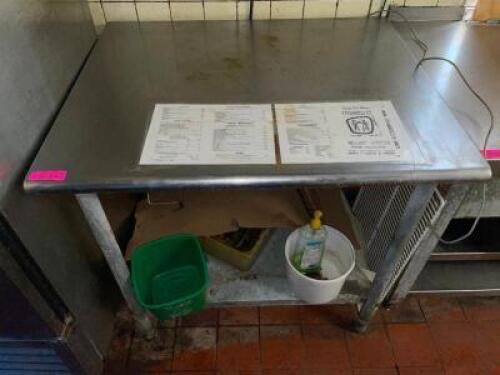 48" X 30" STAINLESS TABLE W/ UNDER SHELF.