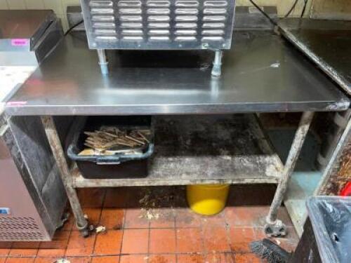 50" X 36" STAINLESS TABLE W/ BACK SPLASH