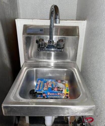 12" STAINLESS WALL MOUNTED HAND SINK