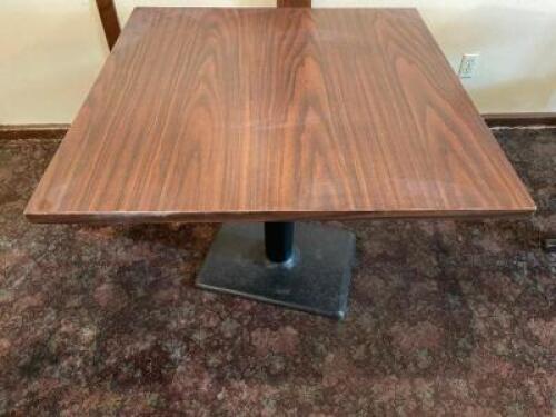 (4) 36" X 36" LAMINATE WOOD TABLES W/ SIDE FLAPS