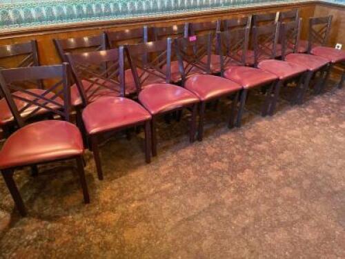 (16) MAROON METAL CHAIRS W/ VINYL SEAT CUSHIONS