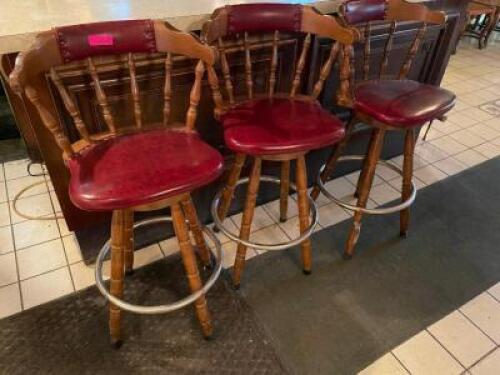 (3) 30" WOODEN BAR STOOLS