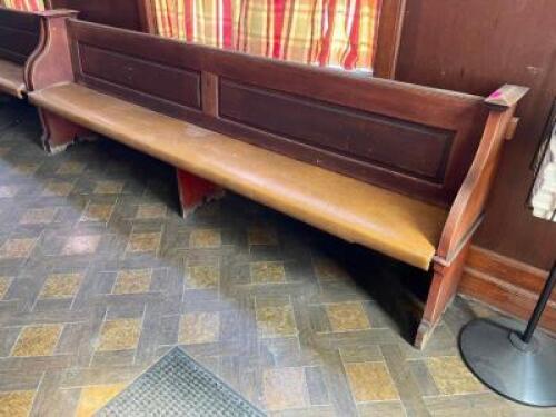 9' WOODEN CHURCH PEW W/ PADDED SEAT