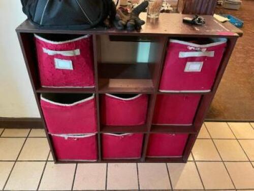 NINE BIN LAMINATE ORGANIZER.