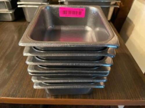 (6) 1/6TH SIZE STAINLESS INSERTS