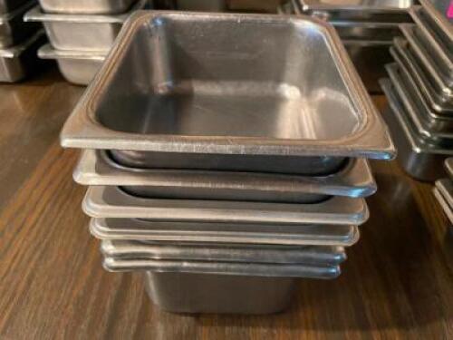 (6) 1/6TH SIZE STAINLESS INSERTS