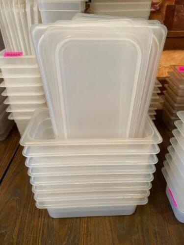 (6) 1/3 SIZE PLASTIC INSERTS W/ LIDS