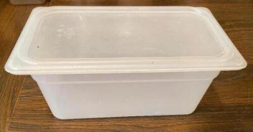 (6) 1/3 SIZE PLASTIC INSERTS W/ LIDS