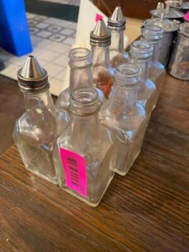 (8) GLASS OIL DECANTERS