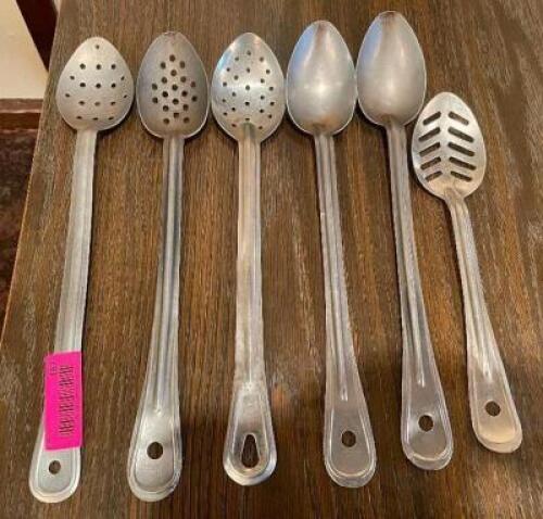 (6) STAINLESS SERVING SPOONS