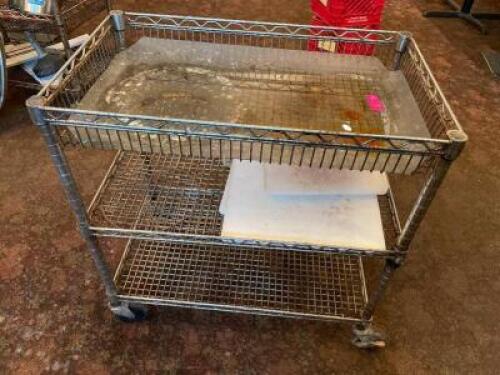 (2) THREE TIER WIRE UTILITY CARTS
