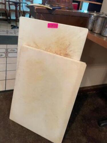 (2) LARGE WHITE CUTTING BOARDS.