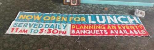 (2) - 14' OPEN FOR LUNCH STREET BANNERS