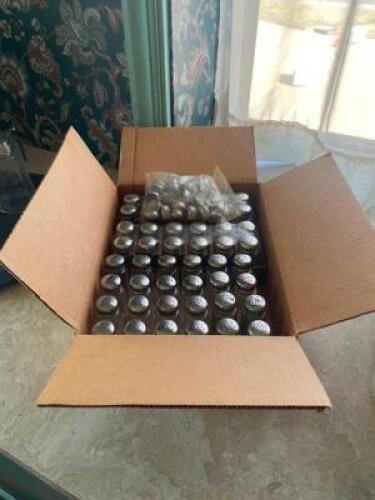 (46) - CT. BOX OF LIKE NEW SALT AND PEPPER SHAKERS WITH ADDITIONAL TOPS
